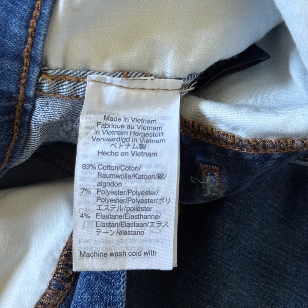 Madewell 10 High-Rise Skinny Jeans Blue Button Fly Distressed J7914 Womens 28 - Picture 8 of 13